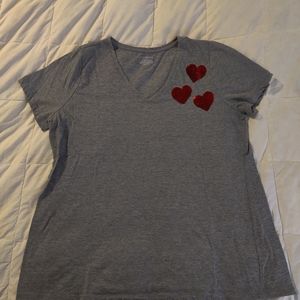 Lane Bryant, grey v-neck